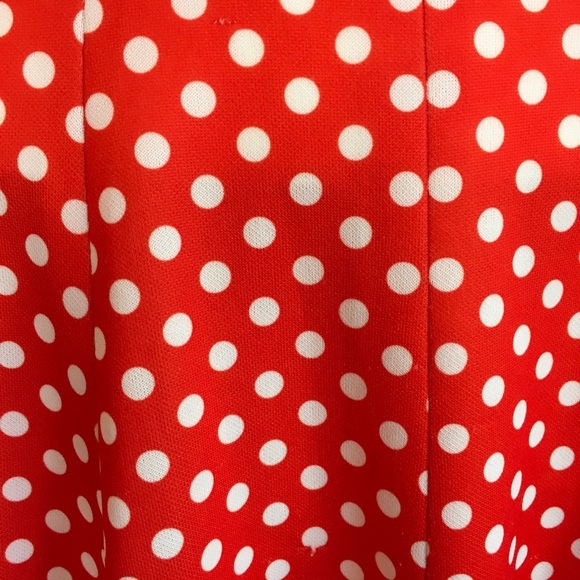 Vintage 1960s 1970s Mod Polka Dot Red White Dress - Picture 3 of 7